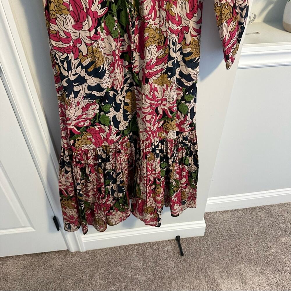 Tuckernuck Olivia James The Label Navy Pink Floral Cotton Maxi Dress XS - Picture 10 of 13
